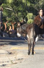 LISA BONET Out with a Donkey and a Dog 11/06/2017