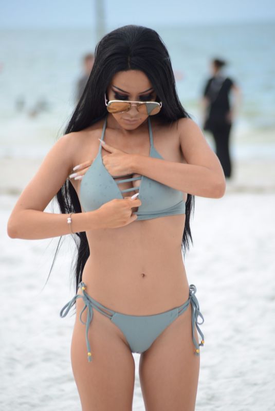 LISA OPIE in Bikini at a Beach in Miami 11/09/2017