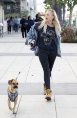 LORRAINE GILLES Walks Her Dog in Los Angeles 11/09/2017