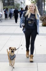 LORRAINE GILLES Walks Her Dog in Los Angeles 11/09/2017