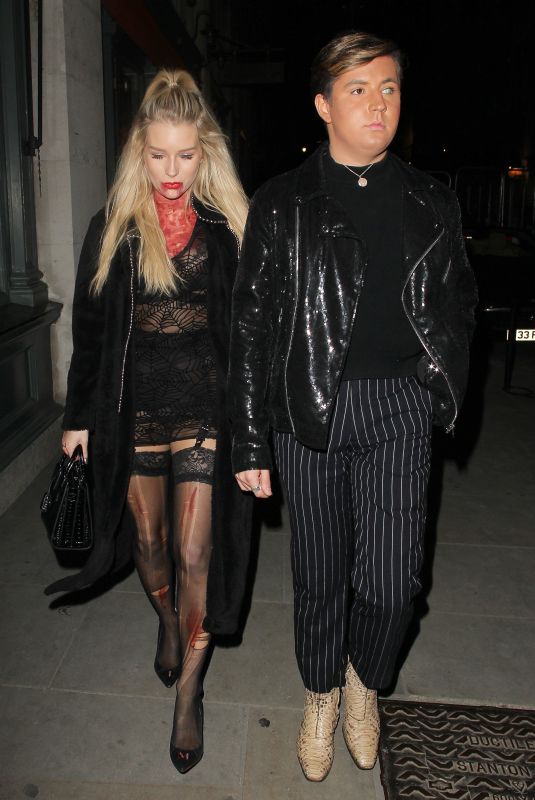 LOTTIE MOSS and Valentine Sorbilz Arrives at Fran Cutler Halloween Party in London 11/01/2017
