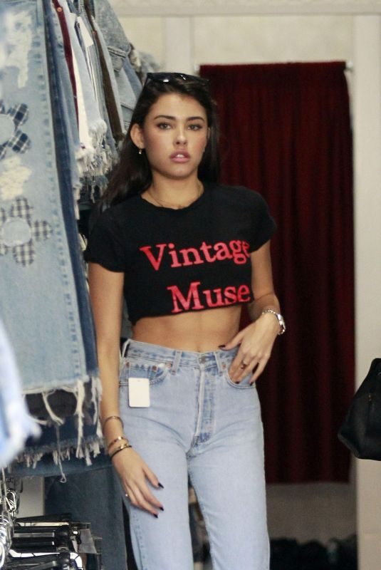 MADISON BEER Shopping on Melrose Avenue in Los Angeles 11/04/2017