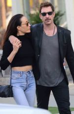 MAGGIE Q and Dylan McDermott Out at Melrose Avenue in West Hollywood 11/09/2017