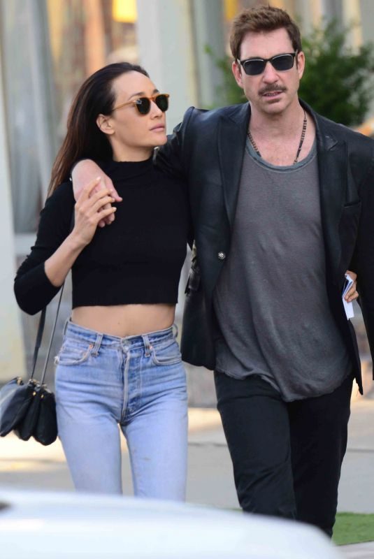MAGGIE Q and Dylan McDermott Out at Melrose Avenue in West Hollywood 11/09/2017