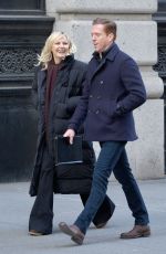 MALIN AKERMAN and Damien Lewis on the Set of Billions in New York 11/20/2017