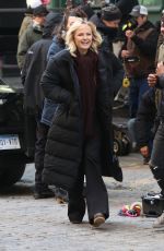 MALIN AKERMAN and Damien Lewis on the Set of Billions in New York 11/20/2017