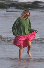 MARGOT ROBBIE on the Set of a Christmas Photoshoot at a Beach in Malibu 11/08/2017