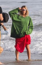 MARGOT ROBBIE on the Set of a Christmas Photoshoot at a Beach in Malibu 11/08/2017