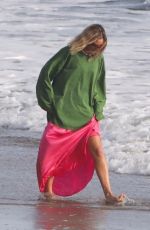 MARGOT ROBBIE on the Set of a Christmas Photoshoot at a Beach in Malibu 11/08/2017
