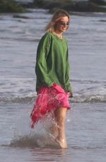 MARGOT ROBBIE on the Set of a Christmas Photoshoot at a Beach in Malibu 11/08/2017