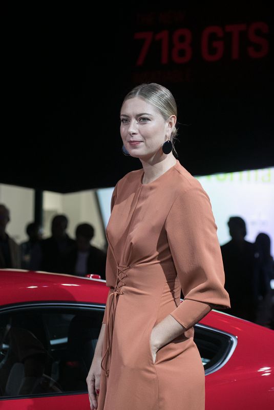 MARIA SHARAPOVA Unveiling of 2018 Porsche 718 Cayman GTS at Los Angeles Auto Show 11/29/2017