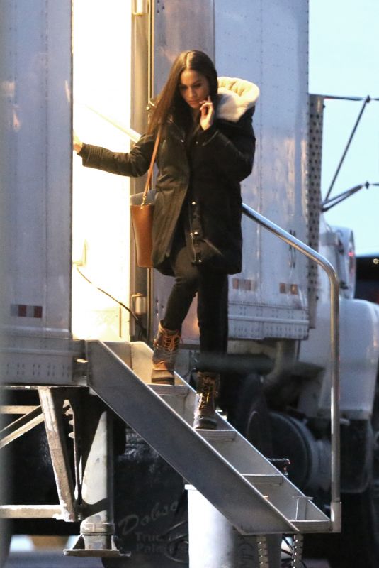 MEGHAN MARKLE on the Set of Suits in Toronto 11/12/2017