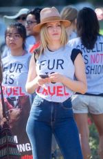 MENA SUVARI at Anti-fur Protest in Los Angeles 11/24/2017