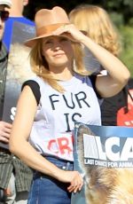 MENA SUVARI at Anti-fur Protest in Los Angeles 11/24/2017