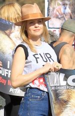 MENA SUVARI at Anti-fur Protest in Los Angeles 11/24/2017