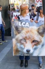 MENA SUVARI at Anti-fur Protest in Los Angeles 11/24/2017