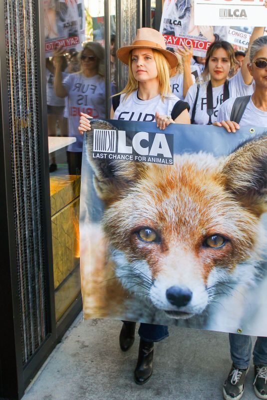 MENA SUVARI at Anti-fur Protest in Los Angeles 11/24/2017
