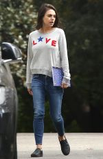 MILA KUNIS Ot and About in Los Angeles 11/10/2017