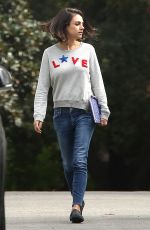 MILA KUNIS Ot and About in Los Angeles 11/10/2017