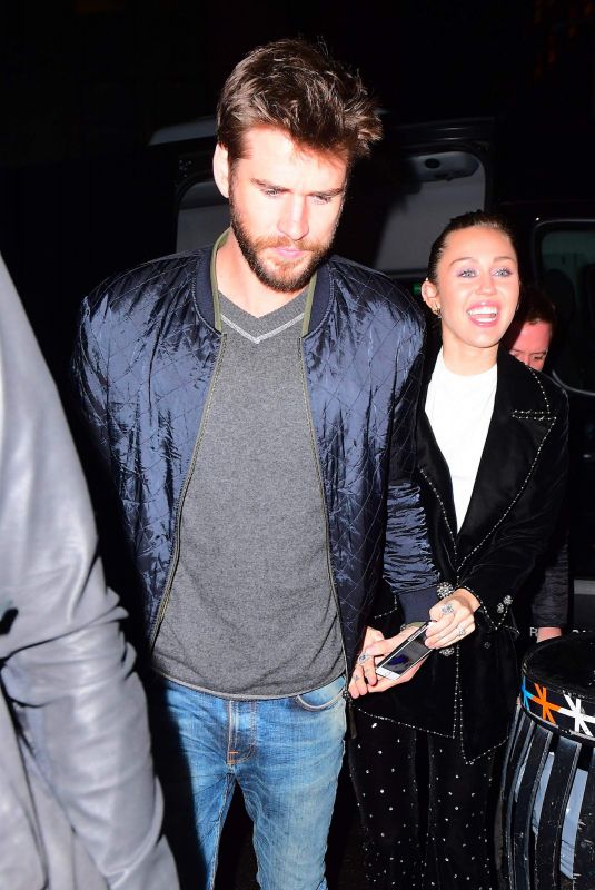 MILEY CYRUS and Liam Hemsworth Arrives at SNL Afterparty in New York 11/04/2017