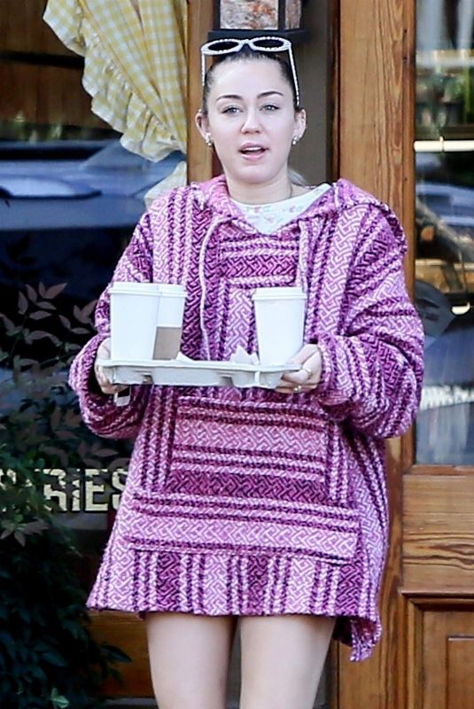MILEY CYRUS Out for Coffee To Go in Savannah 11/08/2017