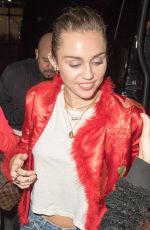 MILEY CYRUS Outside Her Hotel in New York 11/03/2017