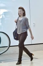 MILLA JOVOVICH at Los Angeles International Airport 11/06/2017