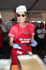 MINNIE DRIVER at Los Angeles Mission Thanksgiving Meal for the Homeless in Los Angeles 11/22/2017