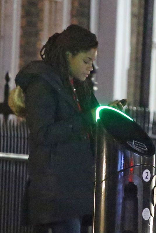 NAOMIE HARRIS Leaves a Restaurant in London 11/07/2017