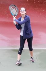 NATALIE PORTMAN at a Tennis Class in Los Angeles 10/31/2017