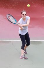 NATALIE PORTMAN at a Tennis Class in Los Angeles 10/31/2017