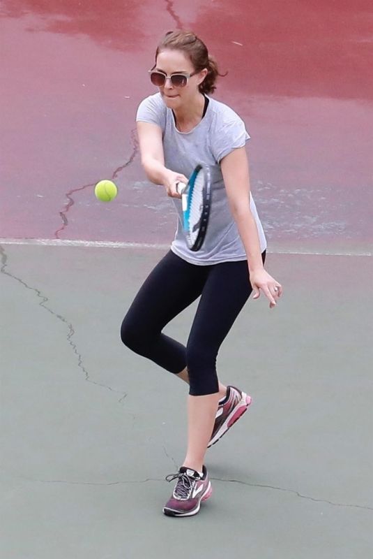 NATALIE PORTMAN at a Tennis Class in Los Angeles 10/31/2017