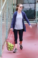 NATALIE PORTMAN at a Tennis Class in Los Angeles 10/31/2017