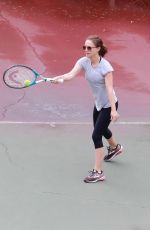 NATALIE PORTMAN at a Tennis Class in Los Angeles 10/31/2017