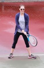 NATALIE PORTMAN at a Tennis Class in Los Angeles 10/31/2017