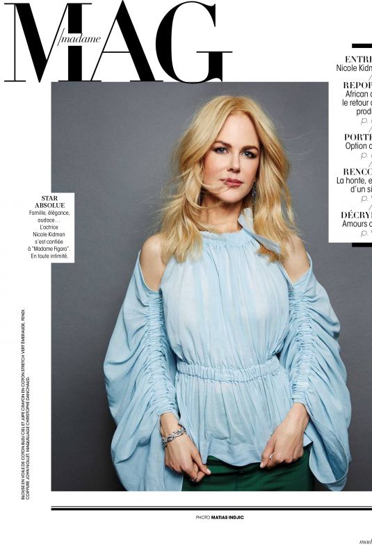 NICOLE KIDMAN in Madame Figaro Magazine, November 2017