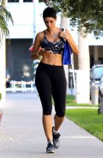 NICOLE MURPHY in Tights Leaves Pilates Class 11/22/2017