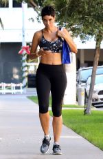 NICOLE MURPHY in Tights Leaves Pilates Class 11/22/2017