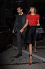 NINA DOBREV and Glen Powell Leaves Craig’s Restaurant in West Hollywood 11/20/2017
