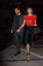 NINA DOBREV and Glen Powell Leaves Craig’s Restaurant in West Hollywood 11/20/2017