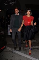 NINA DOBREV and Glen Powell Leaves Craig’s Restaurant in West Hollywood 11/20/2017