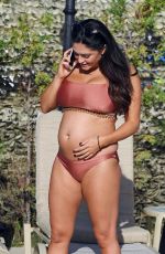 Pregnant CASEY BATCHELOR in Bikini at a Pool in Cyprus 11/27/2017