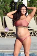 Pregnant CASEY BATCHELOR in Bikini at a Pool in Cyprus 11/27/2017