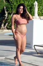 Pregnant CASEY BATCHELOR in Bikini at a Pool in Cyprus 11/27/2017