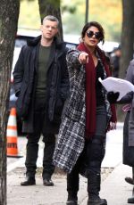 PRIYANKA CHOPRA Wears Ortophedic Knee Brace on the Set of Quantico 11/14/2017