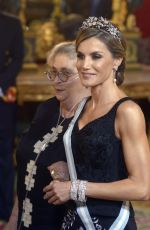 QUEEN LETIZIA OF SPAIN at Gala Dinner in Honor of President of Israel in Madrid 11/06/2017