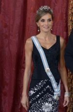 QUEEN LETIZIA OF SPAIN at Gala Dinner in Honor of President of Israel in Madrid 11/06/2017