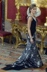 QUEEN LETIZIA OF SPAIN at Gala Dinner in Honor of President of Israel in Madrid 11/06/2017