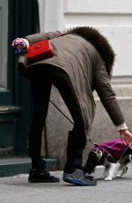 RACHEL HILBERT Out with Her Dog in New York 11/14/2017