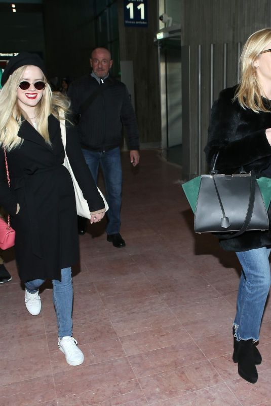 REESE WITHERSPOON and AVA PHILLIPPE at Charles De Gaulle Airport in Paris 11/22/2017
